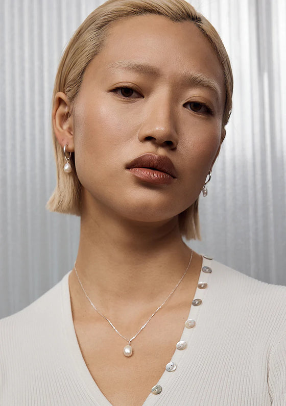 Mini Keshi Pearl Hoops - Gold