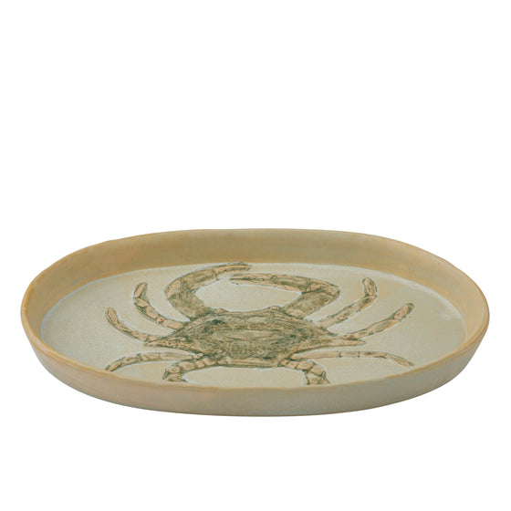 Riva Ceramic Plate Ivory/Green