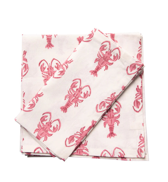 Lobster Napkin 4 Pink