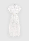 Audrey Lace Pocket Shirt Midi Dress Snow