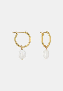  Mini Keshi Pearl Hoops - Gold