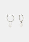 Mini Keshi Pearl Hoops - Silver