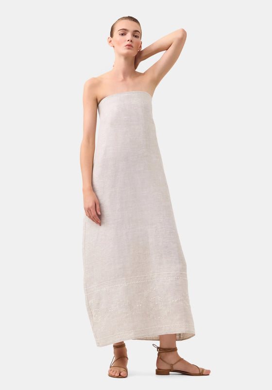 Kari Linen Strapless Dress