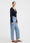 Micah Knit Wrap Top Navy