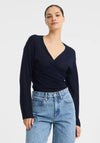 Micah Knit Wrap Top Navy