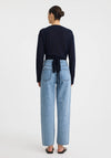 Micah Knit Wrap Top Navy