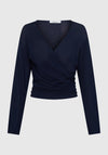 Micah Knit Wrap Top Navy