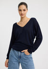 Micah V Neck Pullover Navy