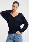 Micah V Neck Pullover Navy