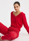Micah V Neck Pullover Poppy