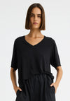 Millie V Neck T Black