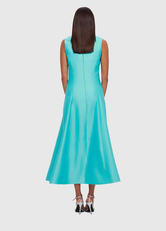 Nicola V Midi Dress Turquoise