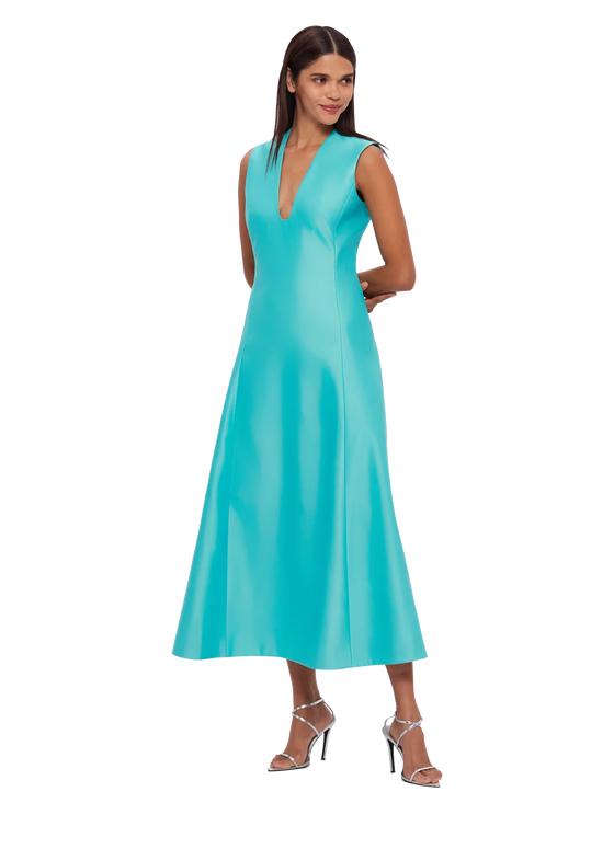 Nicola V Midi Dress Turquoise
