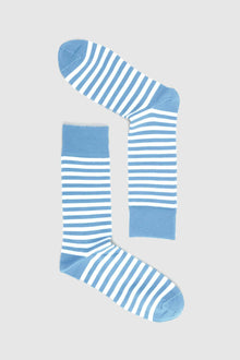  Pale Blue & White Stripes Socks