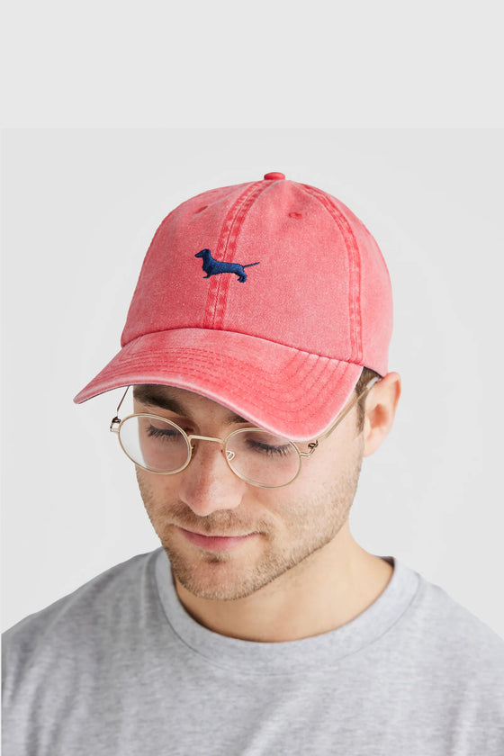 Dachshund Cap Washed Red