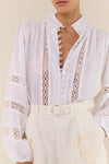 Bella Blouse White Linen