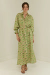 Marigold Dress Green Floral Tile