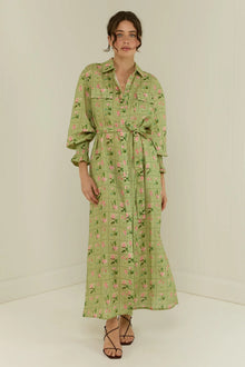  Marigold Dress Green Floral Tile