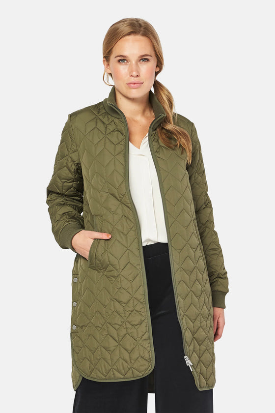 Long Quilt Coat Army