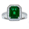 Rhodium Emerald Green & CZ Ring