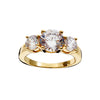 Meg Gold Plate 3 Stone Ring