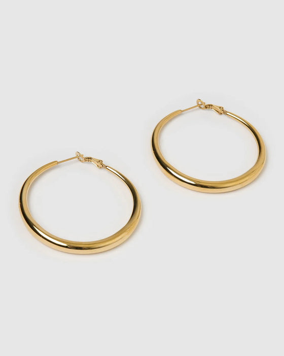 Riley Gold Hoop Earrings Large