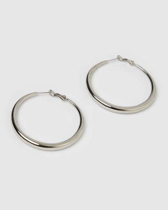 Riley Silver Hoop Earrings Large