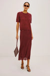 Ebony Midi Skirt Crimson