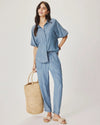 Talia Puff Sleeve Indigo Top
