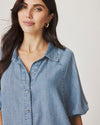 Talia Puff Sleeve Indigo Top