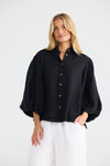 Alina Shirt Blk linen