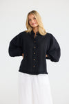 Alina Shirt Blk linen