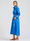 Pia Long Line Shirt Dress Bright Blue