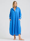 Pia Long Line Shirt Dress Bright Blue