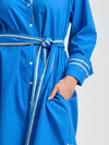 Pia Long Line Shirt Dress Bright Blue
