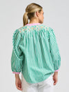 Mary Shirt Green/Pink Stripe Combo