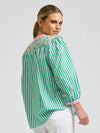 Mary Shirt Green/Pink Stripe Combo