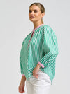 Mary Shirt Green/Pink Stripe Combo