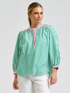 Mary Shirt Green/Pink Stripe Combo