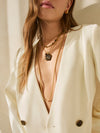Flower Pendant Necklace - Tiger's Eye