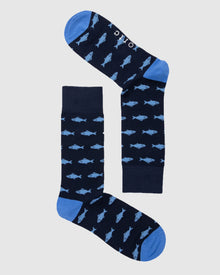  Navy Fish Socks
