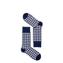  Navy Gingham Socks