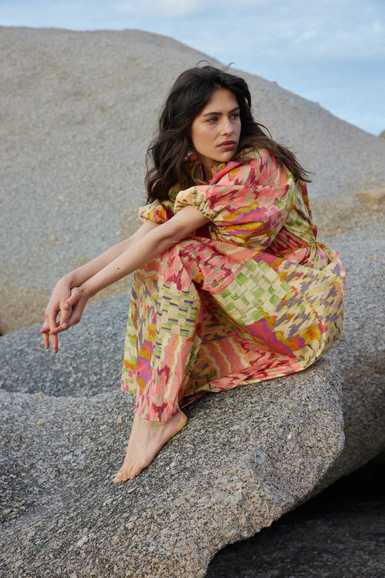 Violet Dress Painterly Patchwork