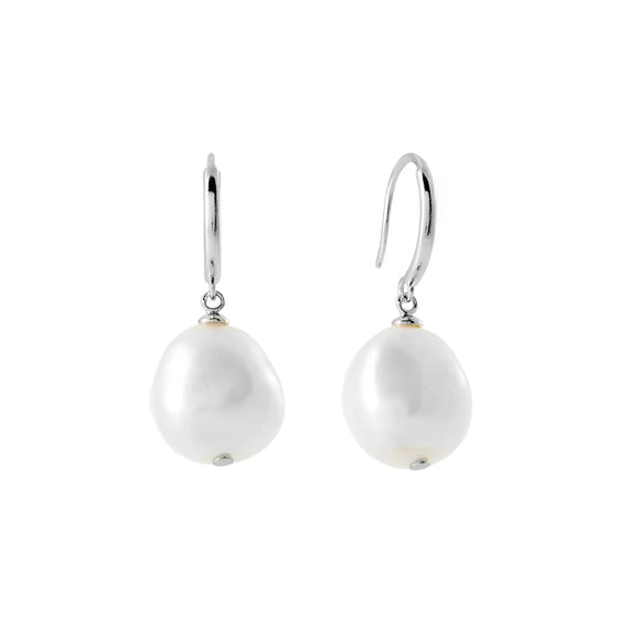 ROMY FRESHWATER PEARL SILVER HOOK DROP EARRING