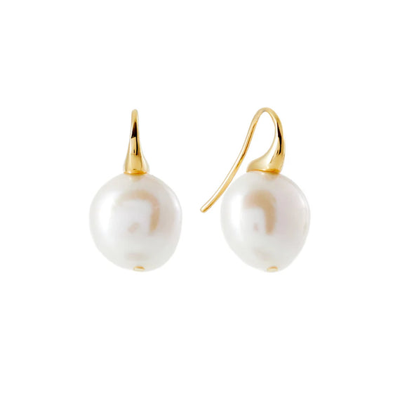 Carmen Gold Plate Baroque Pearl Earrings