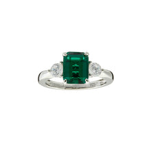  Emerald Green & Clear CZ ring