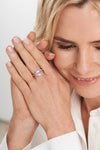 Josephine Pink & Clear CZ Rhodium Ring