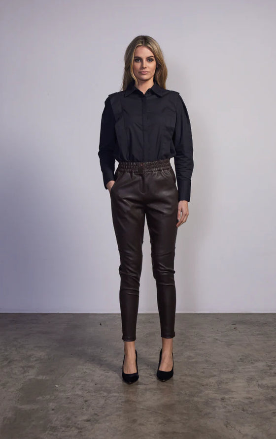 Stretch Leather Rundle Pant