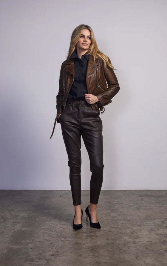 Stretch Leather Rundle Pant