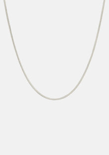  Sphinx 2mm Snake Chain Necklace - Silver